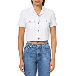 Theory Womens White Short Sleeve Seer Suit Crop Jacket 2